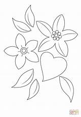 Coloring Heart Flowers Pages Printable Hearts Drawing Puzzle sketch template
