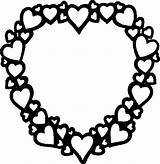 Heart Frame Coloring Hearts Printable sketch template