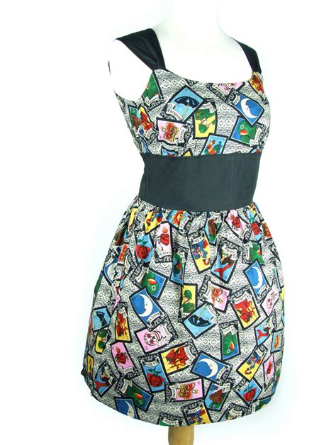 Loteria Mexican Dress Vintage Inspired Mexican Folk Art