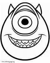 Coloring Monsters Mike Pages Wazowski University Inc Drawing Print Easy Fun Disney Cartoon Monster Kids Drawings Scary Colouring Characters Color sketch template