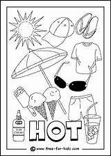 Weather Colouring Pages Kids Coloring Hot Preschool Color Summer Safety Sunny Cold Printable Clipart Sun Drawing Children Sheets Activity Crafts sketch template