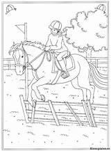 Coloring Horse Pages Jumping Choose Board Manege Popular sketch template