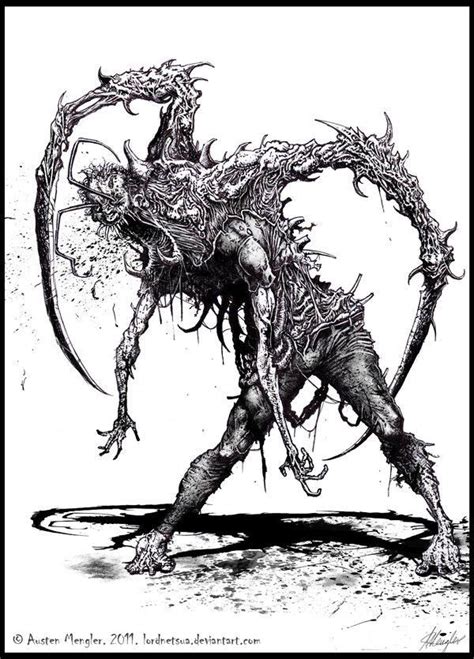 fresh necromorph  austenmengler dark creatures alien creatures cool monsters horror