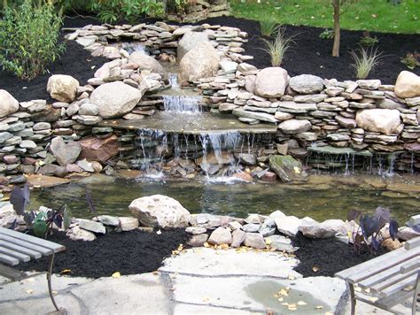 elegant waterfall  pond bird bath water features outdoor decor