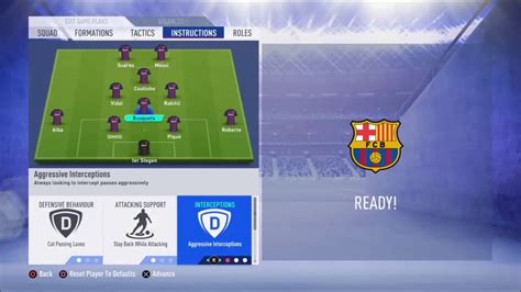 fifa  fc barcelona review  formation  tactics  instructions youtube