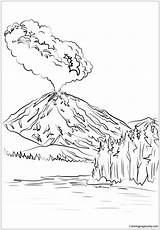 Volcano Coloring Eruption Pages Lassen Peak Drawing Printable Color Getdrawings sketch template