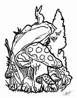 Mushroom Trippy Clipartmag Drawing Coloring Pages Psychedelic sketch template