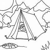 Camping Tent Getcolorings sketch template