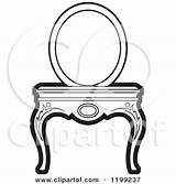 Clipart Vanity Clipground Mirror Table sketch template