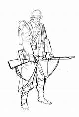 Soldier Ww1 Drawing Getdrawings sketch template