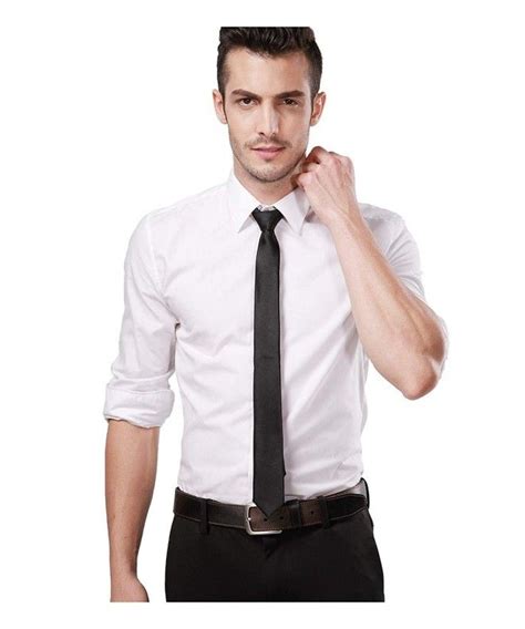 Skinny Tie Silk Tie Satin Slim Necktie Exclusive Black C418eazt8mk