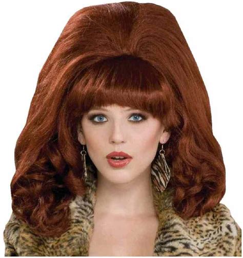Teased Adult Womens Big Red Peg Bundy Wig Beehive Halloween Costume
