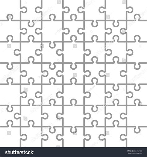 jigsaw puzzle white blank parts template stock vector