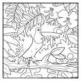 Jungle Coloring Pages River Number Tagged Animals Nature Posted sketch template