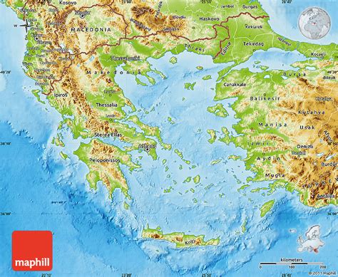 griechenland geographischen karte