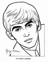 Beatles Harrison Hombres Retratos Rostros Pintura sketch template