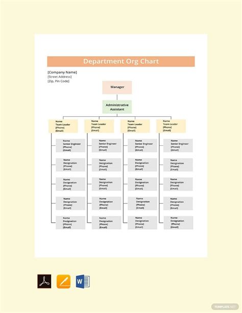 construction company org chart template  google docs pages