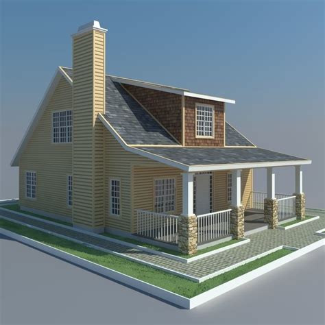 bungalow house  model cgtrader