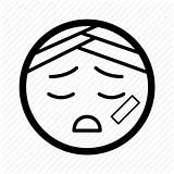 Ill Emoticon Smiley Injured sketch template