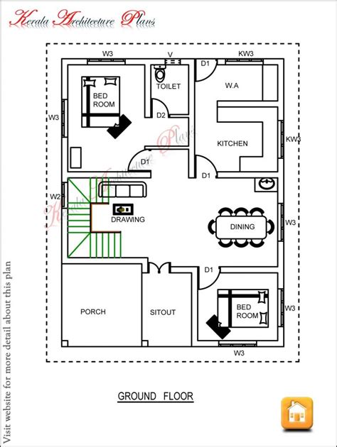 inspirational  bedroom house plans kerala  home plans design
