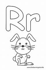 Letter Coloring Alphabet Flash Rabbit Pages Cards Outline Flashcard Color Preschool Logo Letters Drawing Print Printable Thelearningsite Info Kids Learning sketch template