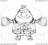 Tourist Beer Holding Man Clipart Cartoon Outlined Coloring Vector Thoman Cory Regarding Notes sketch template