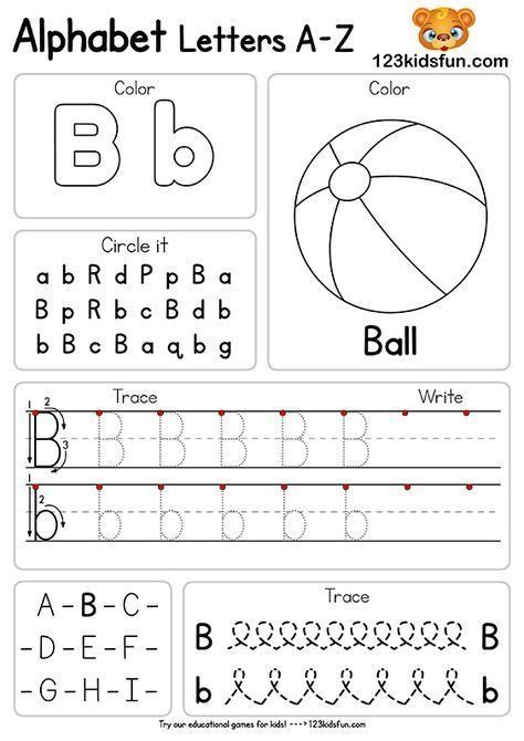letter worksheets  preschool alphabet activities preschool english worksheets  kids