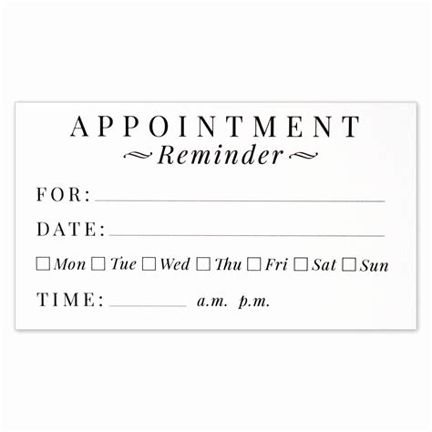 appointment card template