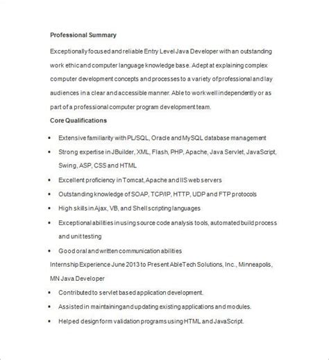 java developer resume template  samples examples format