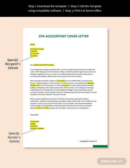 cpa accountant cover letter template google docs word templatenet