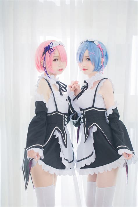kawaii anime twins cosplay re zero rem and ram animeandcosplay sharing