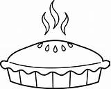 Pie Coloring Clip Sweetclipart sketch template