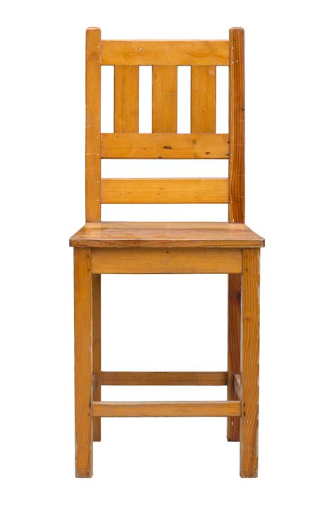 front view  wooden chair isolated  clipping path  png
