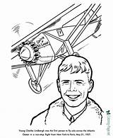 Coloring Pages Charles Lindbergh History American Kids St Louis Spirit Amelia Sheets Earhart Colouring Printables Drawing Printable Usa Print Color sketch template