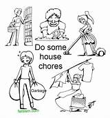 Coloring Chores Doing Pages Kids Clipart Sheets Household Coloringhome Library sketch template