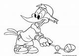 Woodpecker Woody Cartoon Golf Freekidscoloringpage sketch template