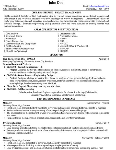civil engineer resume sample template