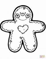 Coloring Gingerbread Man Pages Printable Drawing sketch template