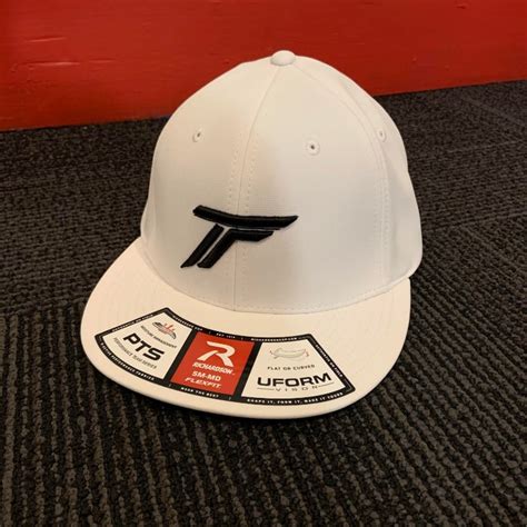 white fitted hat transcend fitness club