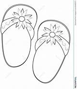 Slippers Coloring Pages Drawing Getdrawings Getcolorings Printable Color Illustration sketch template