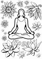 Lotus Coloriage Adulti Adults Erwachsene Malbuch Meditating Justcolor sketch template