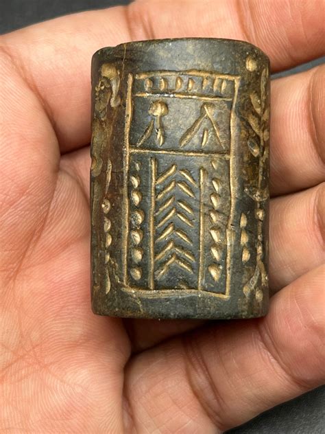 medieval intaglio seal cylinder stone bead etsy