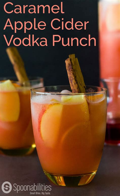 Caramel Apple Cider Vodka Punch Cocktail Drink