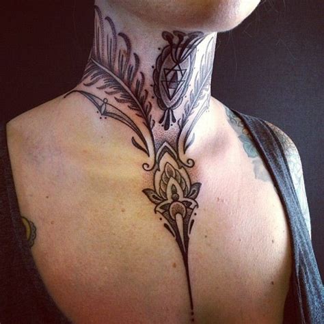 the best throat tattoo for lady ever tattooimages