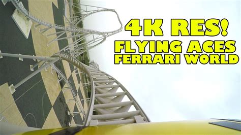 flying aces roller coaster incredible  ultra hd pov footage ferrari world abu dhabi uae youtube