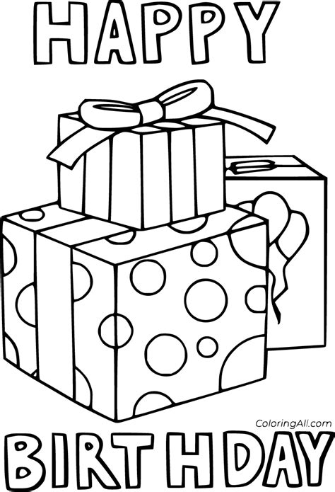 birthday present coloring pages   printables coloringall