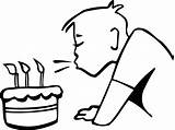 Blowing Candles Clipartmag Boy sketch template