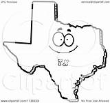 Texas State Cartoon Character Happy Coloring Clipart Outlined Map Cory Thoman Vector Mad 2021 Popular Clipartof sketch template