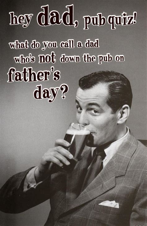 Funny Dad Pub Quiz Retro Fathers Day Card Cards Love Kates Free