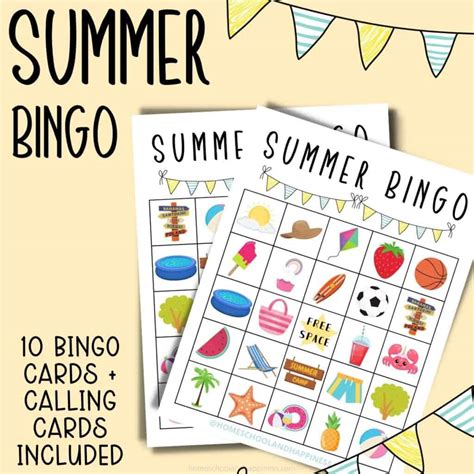 summer bingo  printable game kids  love
